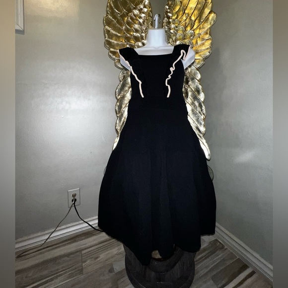 Sandro Paris Black and Cream Knit Dress, 38 - Picture 6 of 16